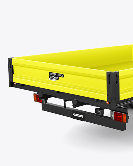 Tipper Truck Mockup - Back Half Side View