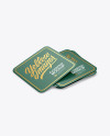 Stack of Rubber Beverage Coasters Mockup