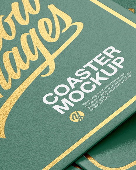 Stack of Rubber Beverage Coasters Mockup