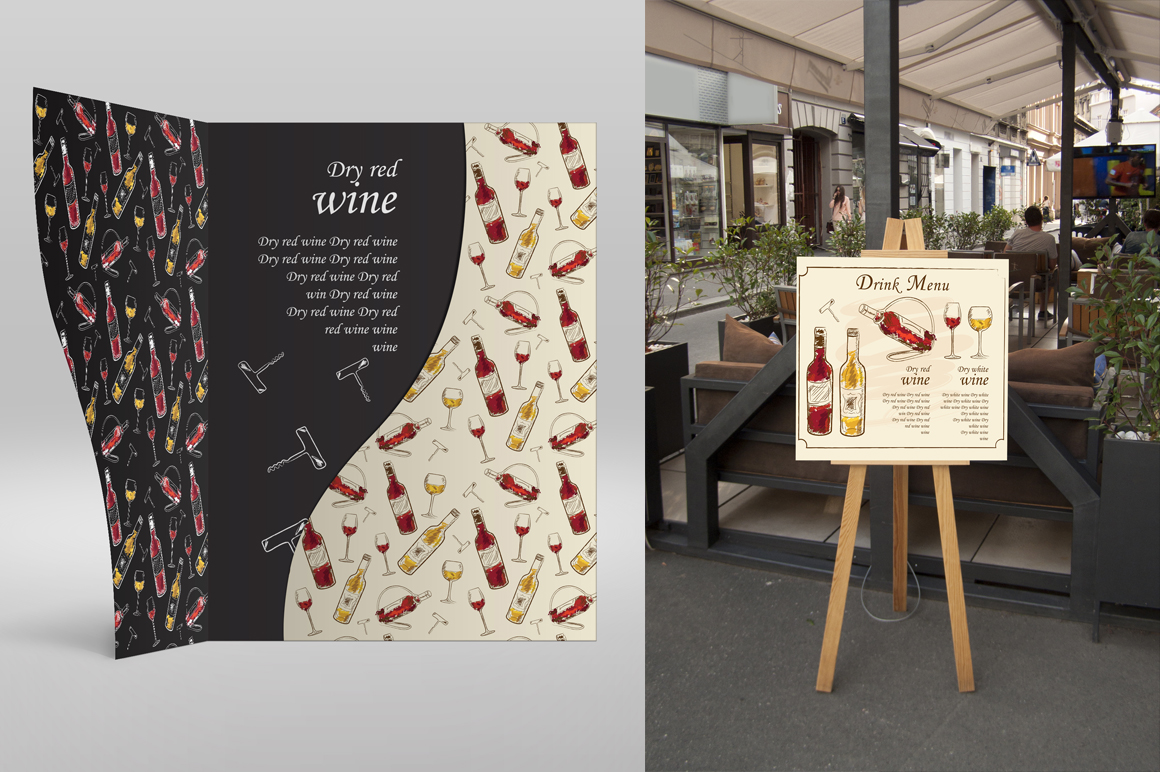 Hand-drawn Menu Wine List Vectors