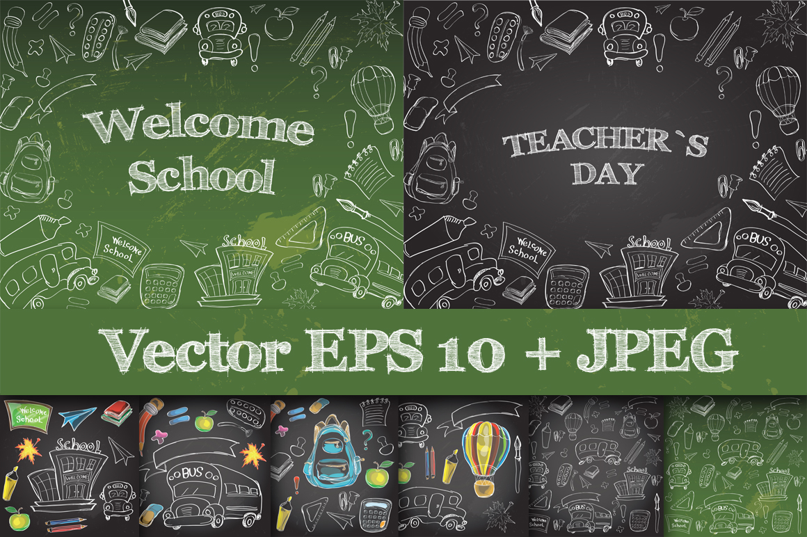 School supplies Set Clipart &amp; Vector