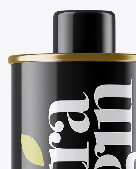 Glossy Olive Oil Tin Can w/ Cap Mockup