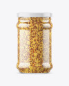 Clear Glass Jar with Wholegrain Mustard Mockup