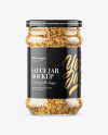 Clear Glass Jar with Wholegrain Mustard Mockup