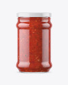 Clear Glass Jar with Meat Sauce Mockup