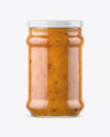 Clear Glass Jar with Sweet & Sour Sauce Mockup