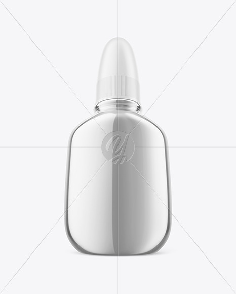 Glossy Metallic Nasal Spray Bottle Mockup