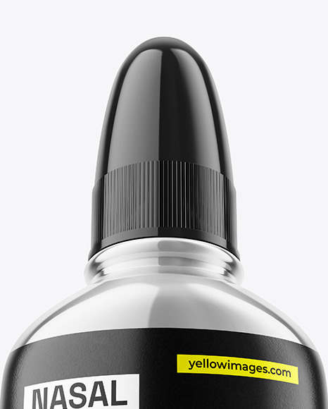 Glossy Metallic Nasal Spray Bottle Mockup