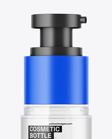 Clear Cosmetic Bottle with Pump Mockup