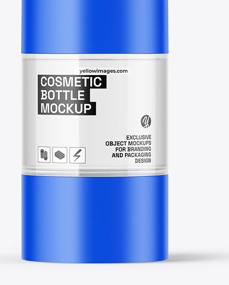 Clear Cosmetic Bottle with Pump Mockup