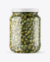 Clear Glass Jar with Capers Mockup