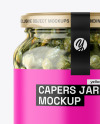 Clear Glass Jar with Capers Mockup