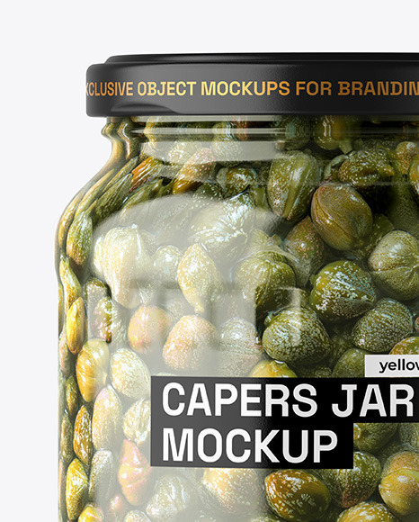 Clear Glass Jar with Capers Mockup