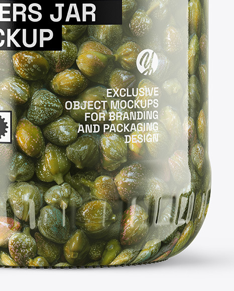 Clear Glass Jar with Capers Mockup