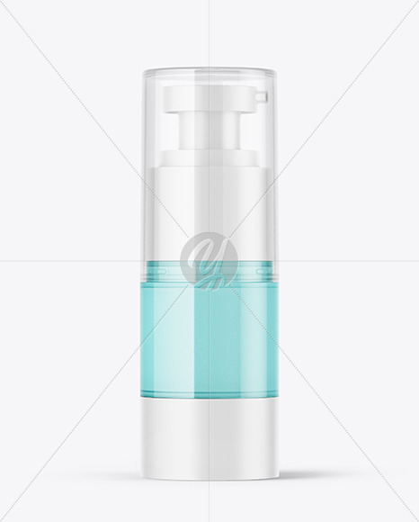 Clear Cosmetic Cream Bottle with Pump Mockup