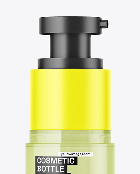 Clear Cosmetic Cream Bottle with Pump Mockup