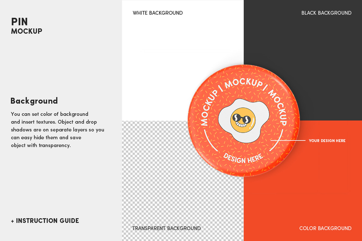 Pin Mockup Set Pin Mockup Set
