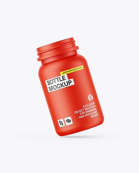 Matte Bottle W/ Pills Mockup