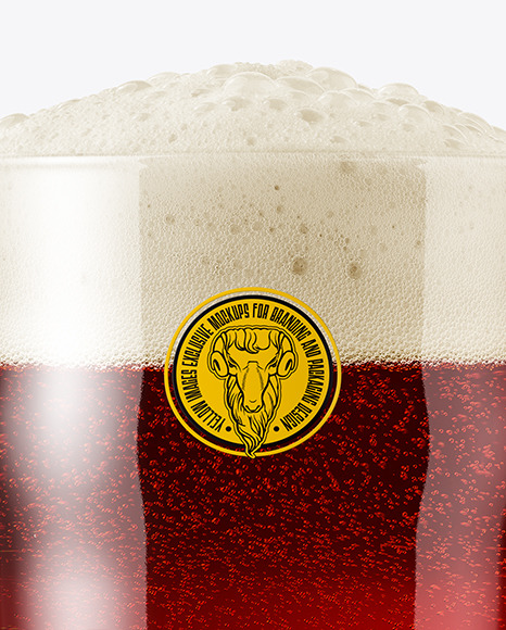 Red Ale Beer Glass Mockup