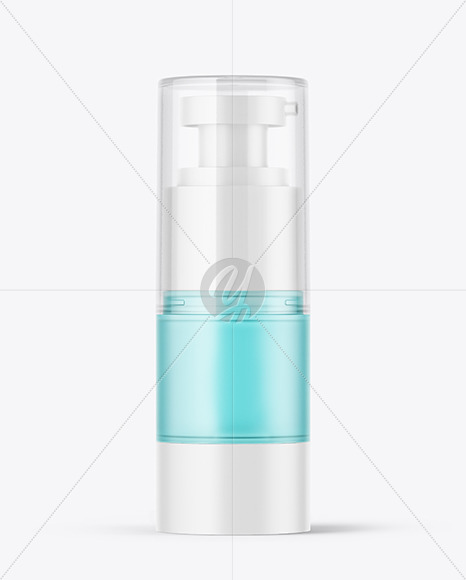 Frosted Cosmetic Bottle with Pump Mockup