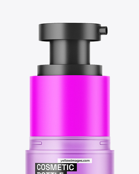 Frosted Cosmetic Bottle with Pump Mockup