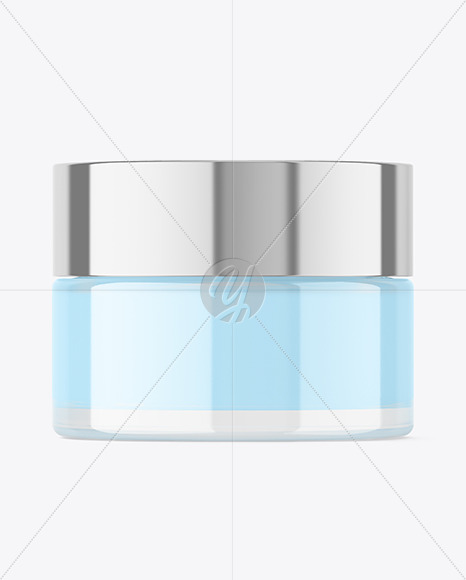 Clear Glass Cosmetic Jar Mockup