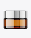 Amber Glass Cosmetic Jar Mockup