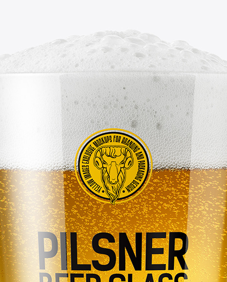 Pilsner Beer Glass Mockup