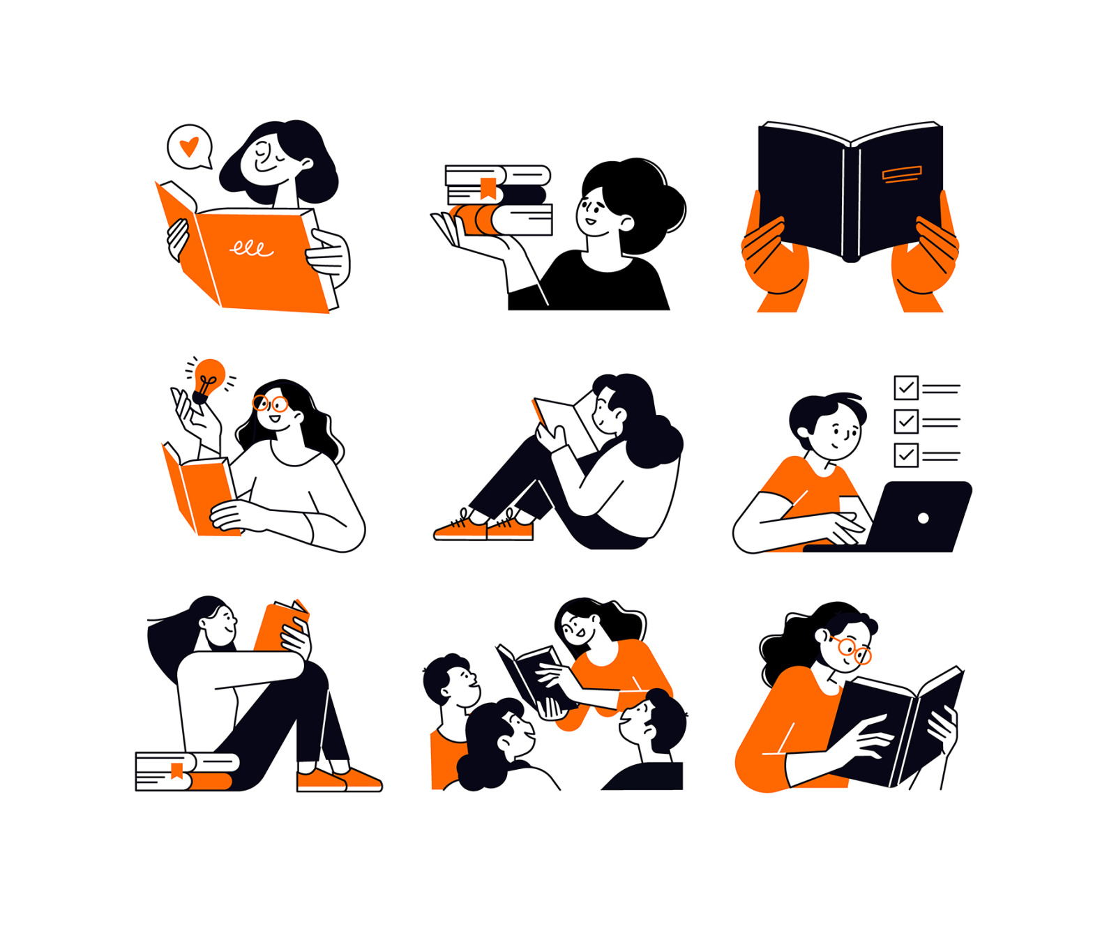 Set of People Vector Illustrations Education 1 Set of People Vector Illustrations Education 1