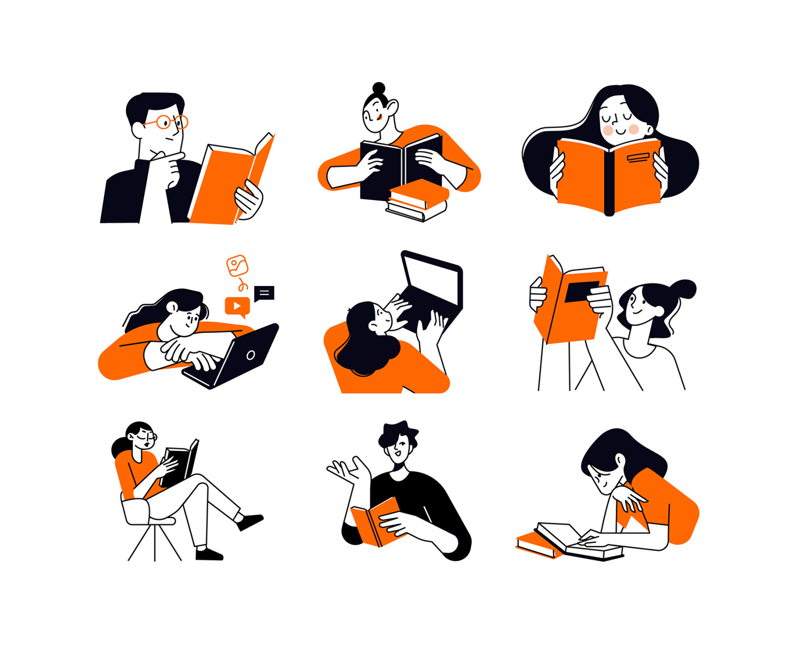 Set of People Vector Illustrations Education 2 Set of People Vector Illustrations Education 2