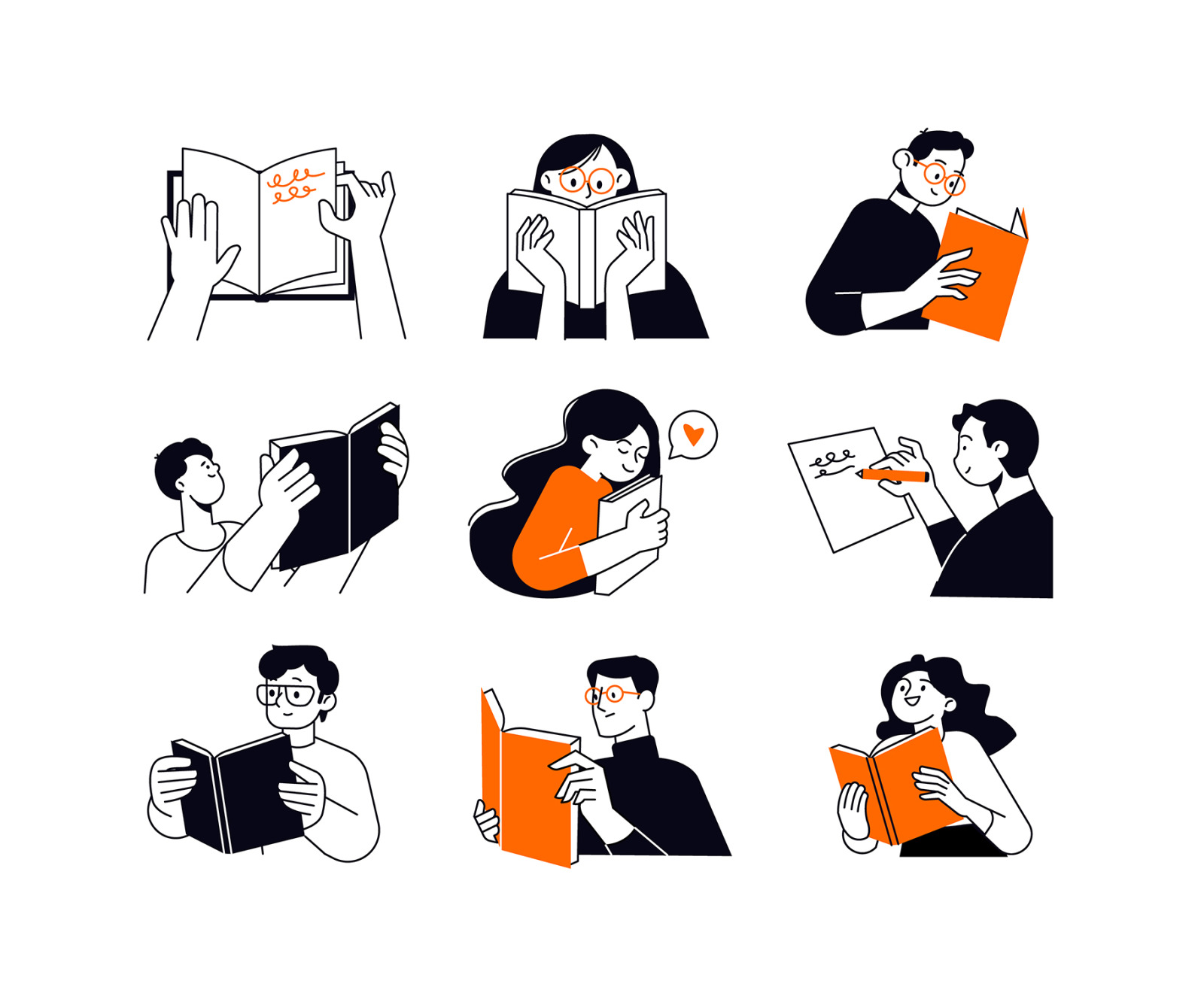 Set of People Vector Illustrations Education 3 Set of People Vector Illustrations Education 3