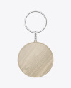 Round Wooden Keychain Mockup