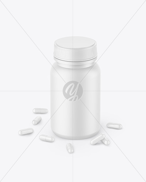 Matte Bottle W/ Pills Mockup