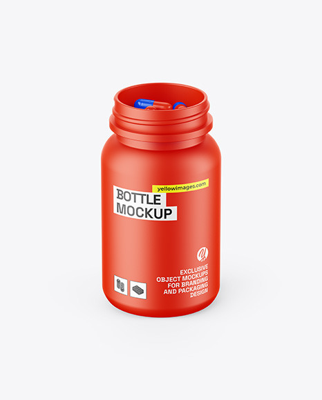 Matte Bottle W/ Pills Mockup