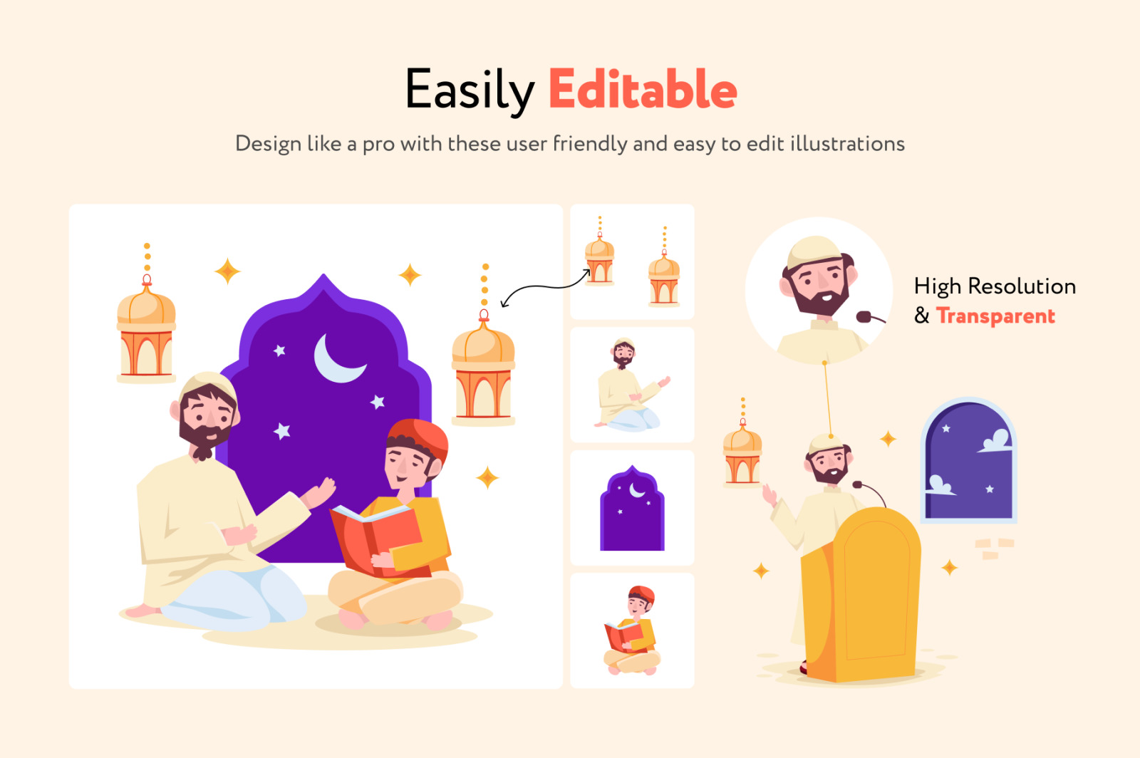 Animated Eid Mubarak Illustrations