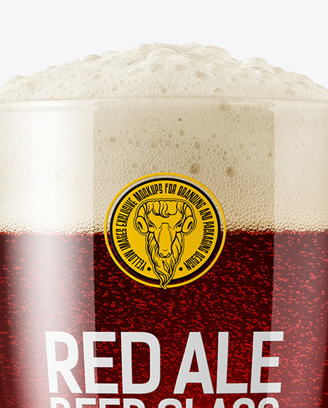 Red Ale Beer Glass Mockup