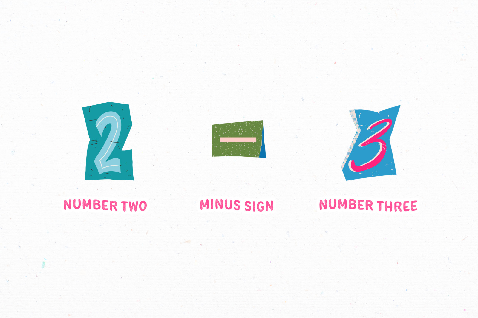 Colorful Magazine Cut-out Numbers Elements Set