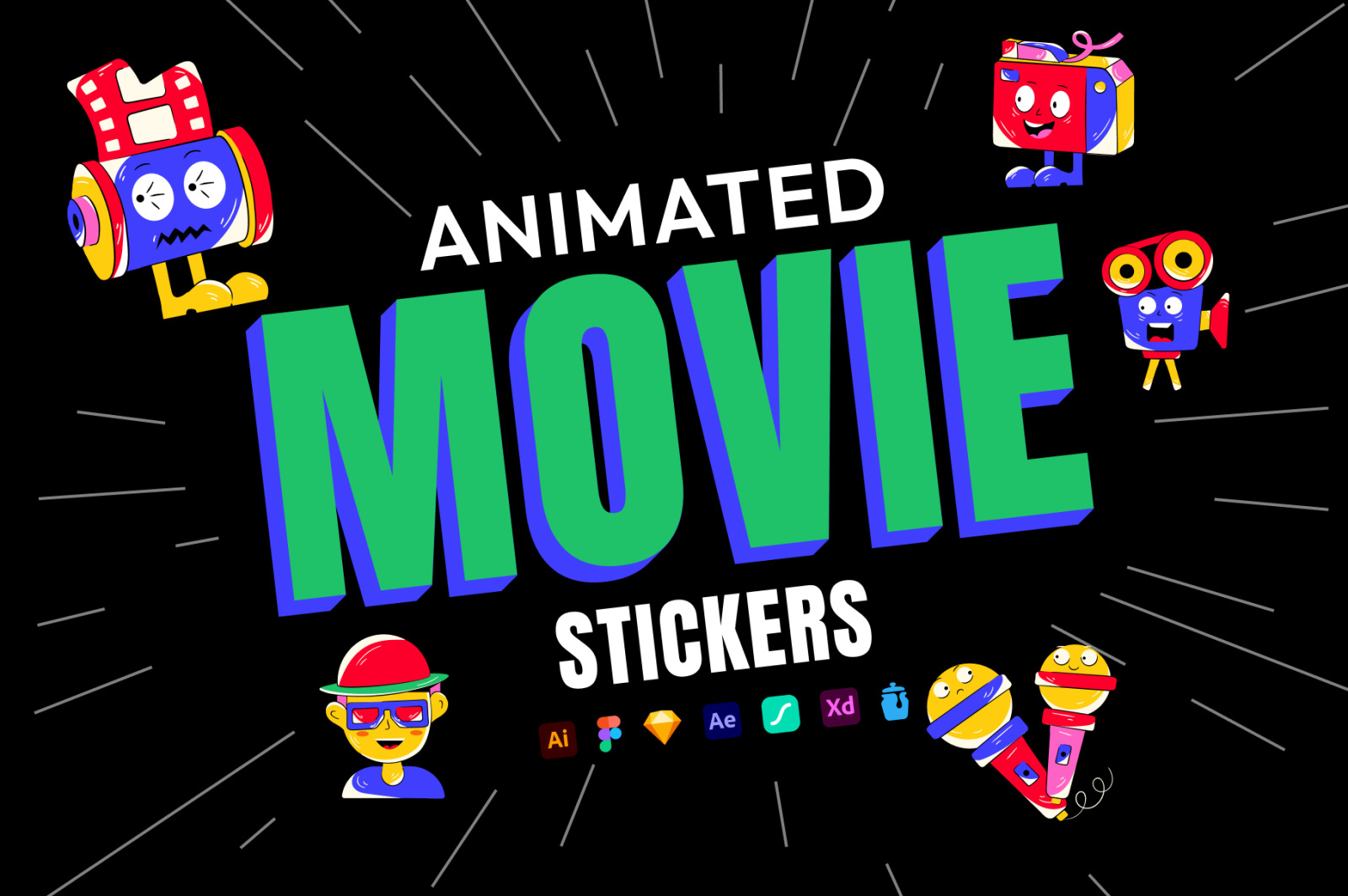 Flat Movie Stickers