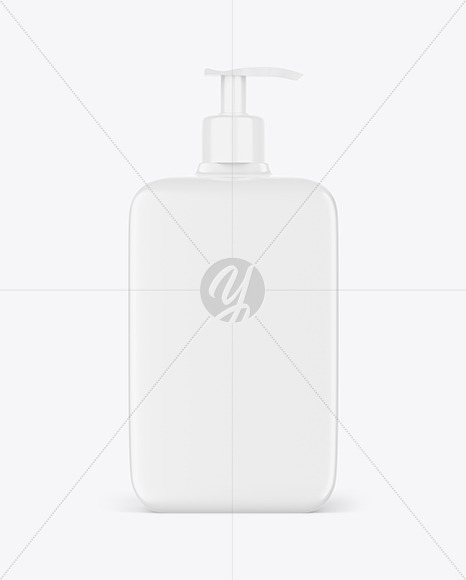 Glossy Cosmetic Bottle with Pump Mockup