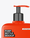 Glossy Cosmetic Bottle with Pump Mockup