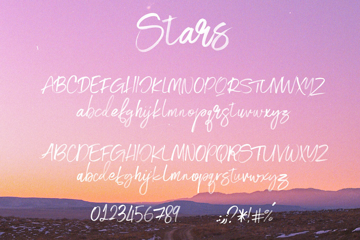 Stars SVG Brush Script