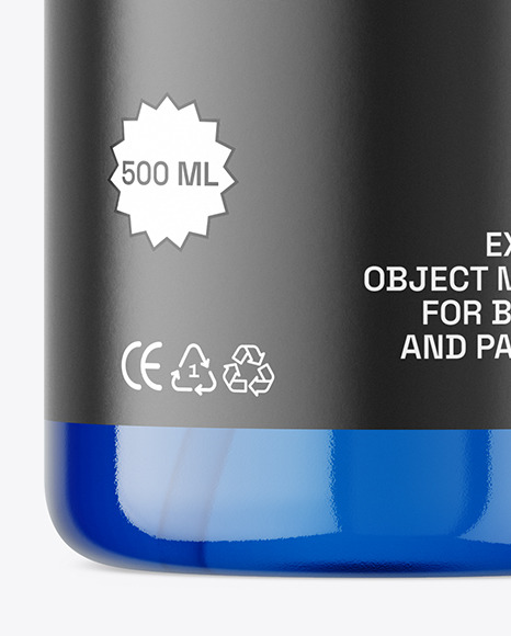 Blue Plastic Bottle w/ Pump Mockup