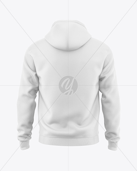 Quarter Zip Men's Hoodie Mockup - Back View