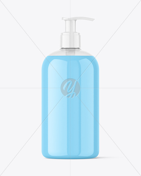Clear Plastic Bottle w/ Pump Mockup