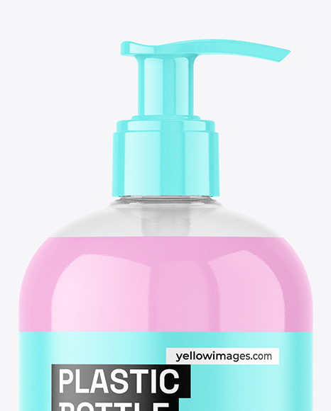 Clear Plastic Bottle w/ Pump Mockup