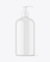 Glossy Plastic Bottle w/ Pump Mockup