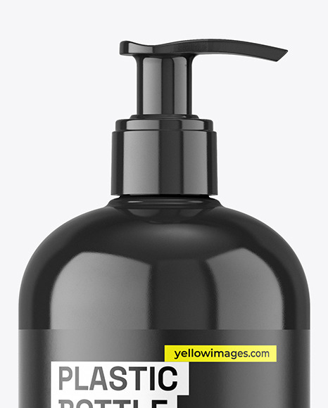 Glossy Plastic Bottle w/ Pump Mockup