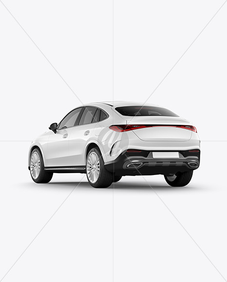 Luxury Coupe Mockup - Back Half Side View