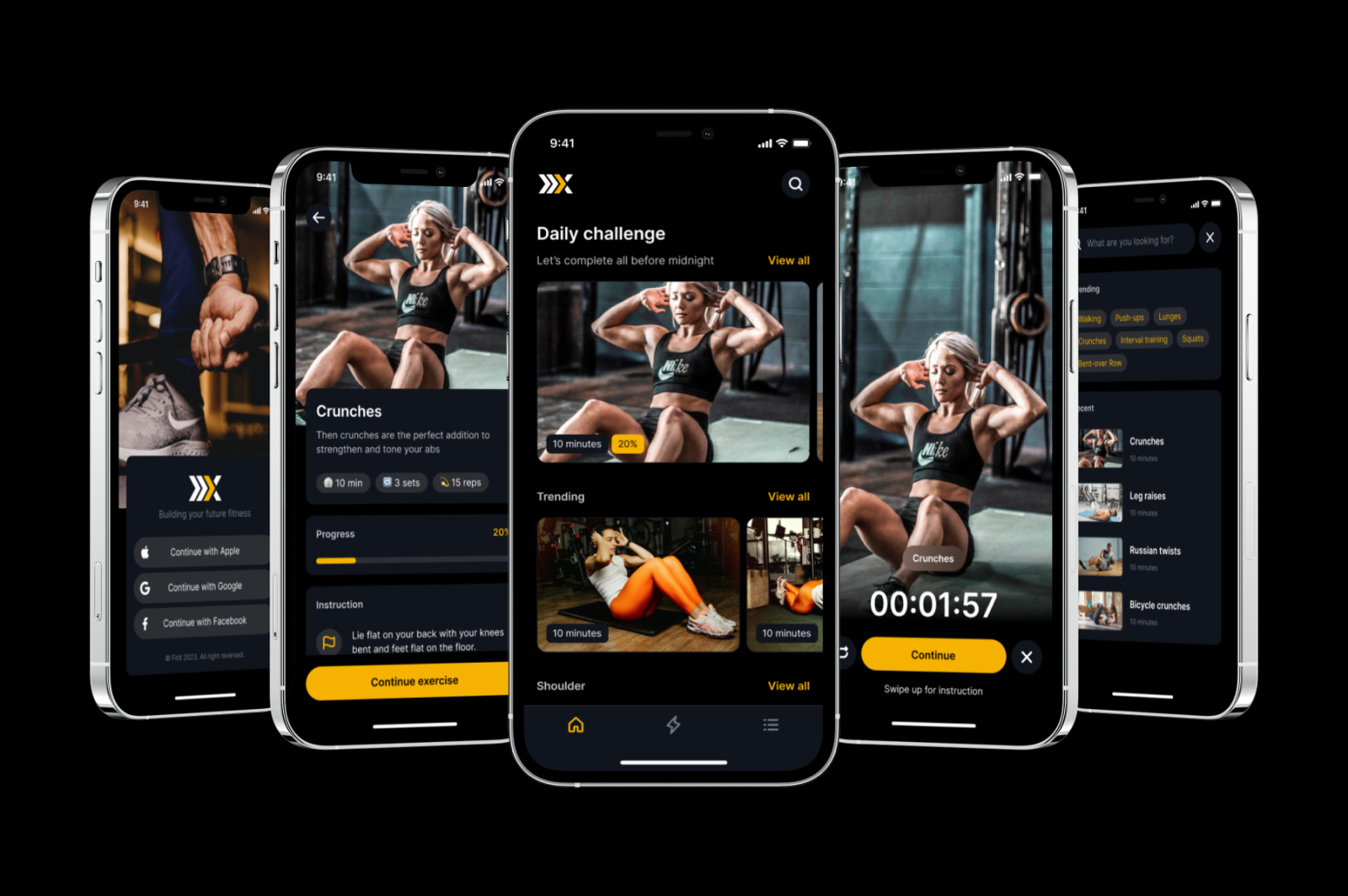 FitX - Workout Mobile App UI Kit FitX - Workout Mobile App UI Kit