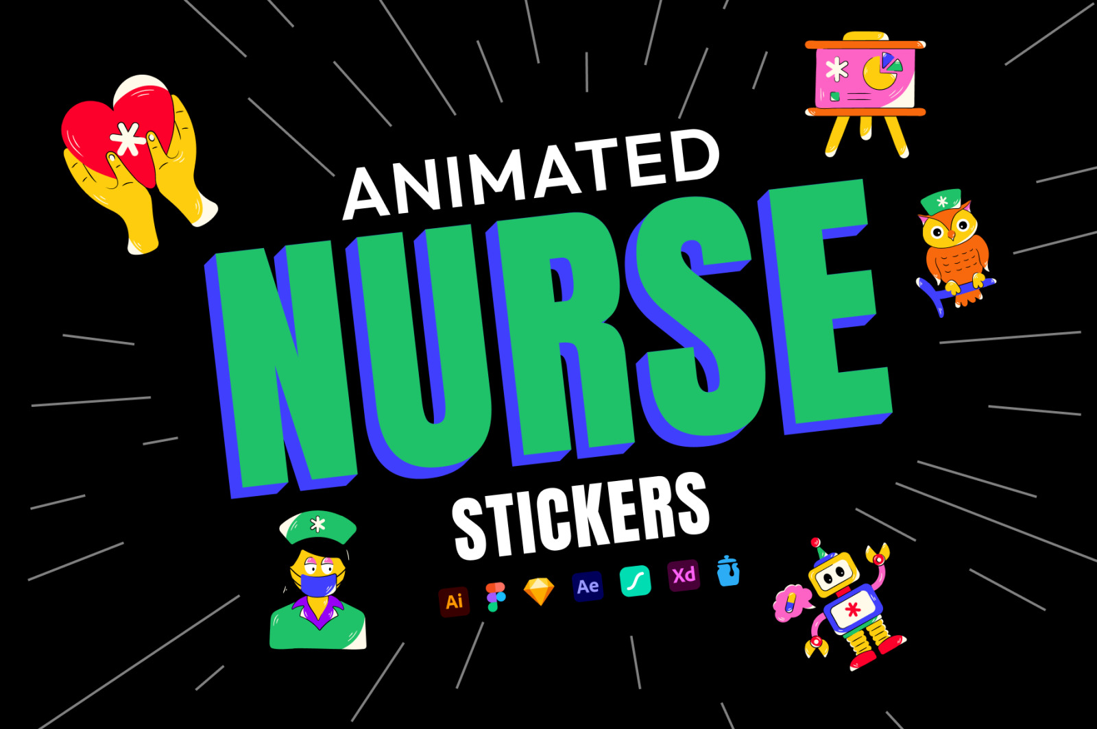 Animated Nurse Stickers Animated Nurse Stickers